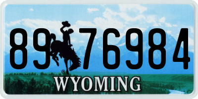 WY license plate 8976984