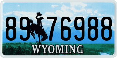 WY license plate 8976988
