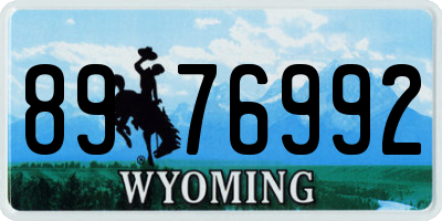 WY license plate 8976992