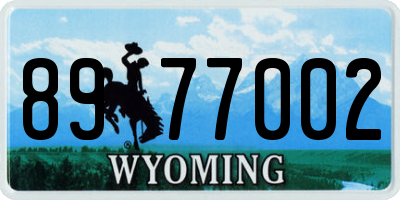 WY license plate 8977002