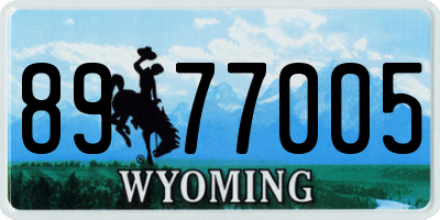 WY license plate 8977005
