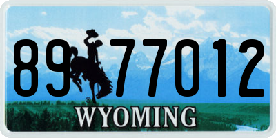 WY license plate 8977012