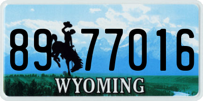 WY license plate 8977016