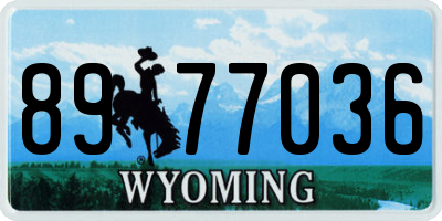 WY license plate 8977036