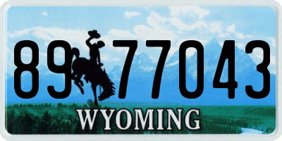 WY license plate 8977043