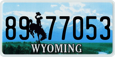 WY license plate 8977053