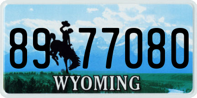 WY license plate 8977080