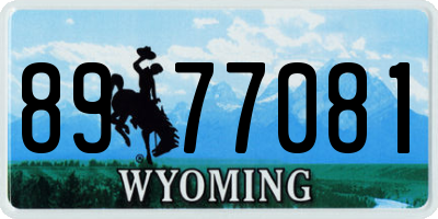WY license plate 8977081