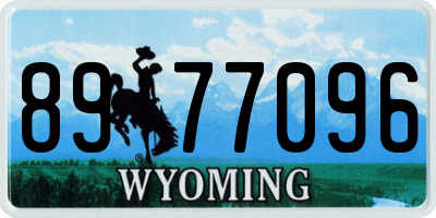 WY license plate 8977096