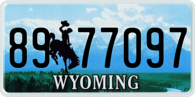 WY license plate 8977097