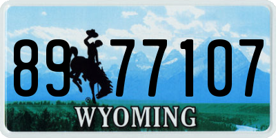 WY license plate 8977107