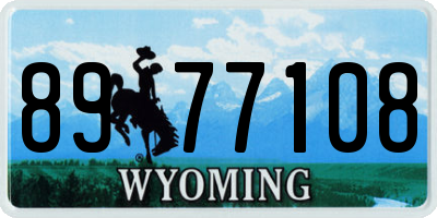 WY license plate 8977108
