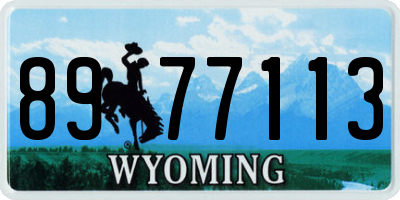 WY license plate 8977113