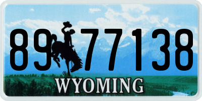 WY license plate 8977138