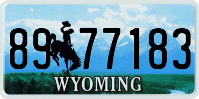 WY license plate 8977183