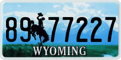 WY license plate 8977227