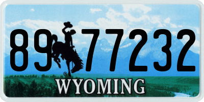 WY license plate 8977232