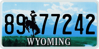WY license plate 8977242