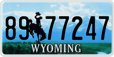 WY license plate 8977247