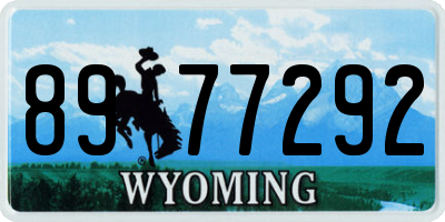 WY license plate 8977292