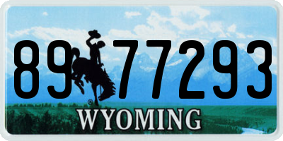 WY license plate 8977293