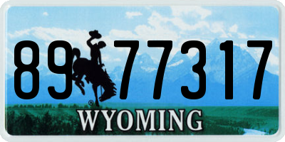 WY license plate 8977317