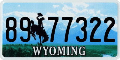 WY license plate 8977322