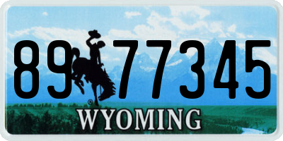 WY license plate 8977345