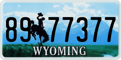 WY license plate 8977377
