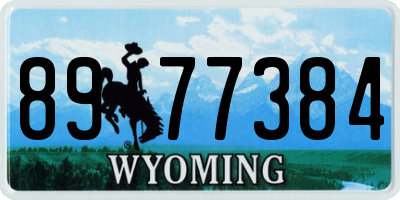 WY license plate 8977384