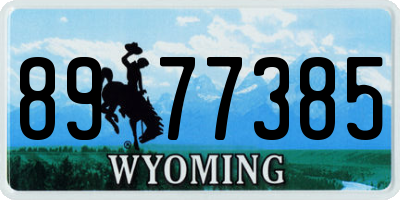 WY license plate 8977385