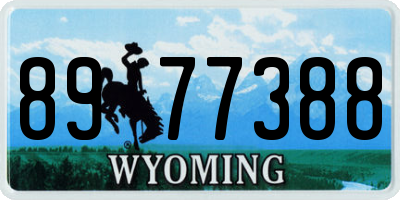 WY license plate 8977388