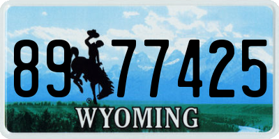 WY license plate 8977425
