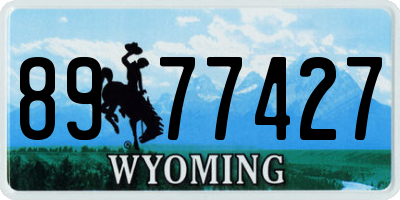 WY license plate 8977427