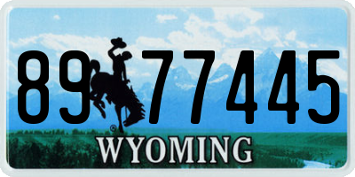 WY license plate 8977445