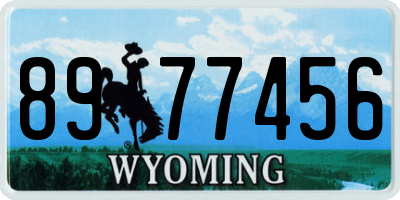 WY license plate 8977456