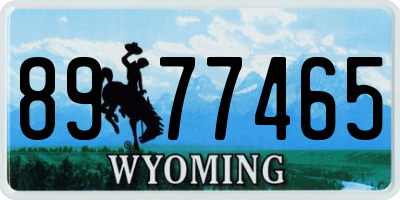 WY license plate 8977465