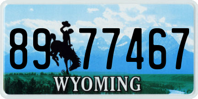 WY license plate 8977467