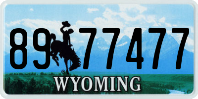 WY license plate 8977477