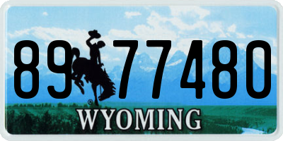 WY license plate 8977480