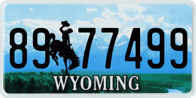 WY license plate 8977499