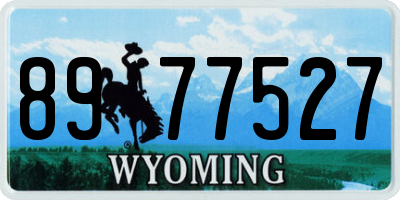 WY license plate 8977527
