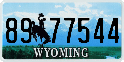 WY license plate 8977544