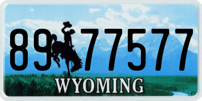 WY license plate 8977577
