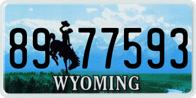 WY license plate 8977593