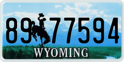 WY license plate 8977594