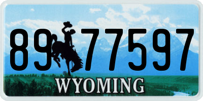 WY license plate 8977597