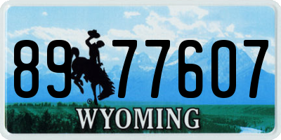 WY license plate 8977607