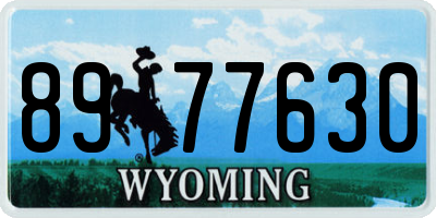 WY license plate 8977630