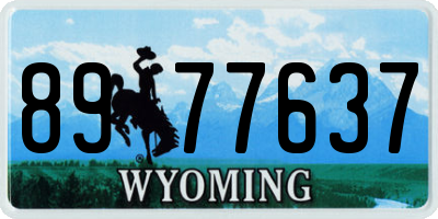 WY license plate 8977637